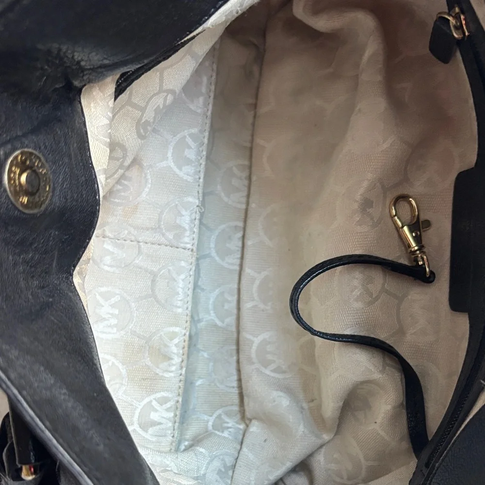 Michael Kors Black Satchel with Gold Accents